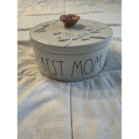 Rae Dunn Other - Rae Dunn Best Mom Rose Floral Ceramic Candy Dish Jewelry Bin Floral